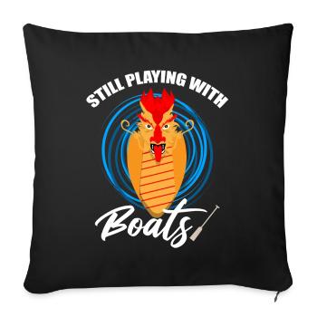 Dragon boating theme for dragon boat paddling - Sofa pillowcase 17,3'' x 17,3'' (45 x 45 cm) - black - Front