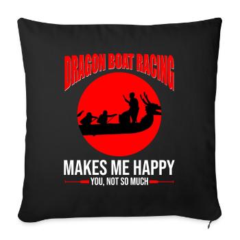 Dragon Boat Racing Design for Dragon Boating - Sofa pillowcase 17,3'' x 17,3'' (45 x 45 cm) - black - Front