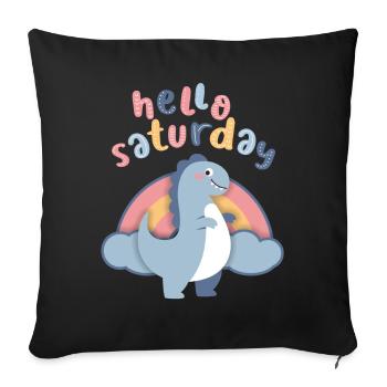 Kawaii dinosaurs. Rainbow, Hello-Saturday - Sofa pillowcase 17,3'' x 17,3'' (45 x 45 cm) - black - Front