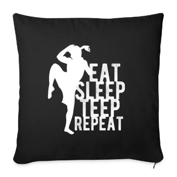 Thaiboxen Muay Thai - Sofakissenbezug 45 x 45 cm - Schwarz - Vorne