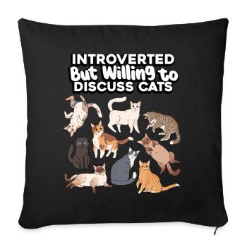 Chats introvertis, mais discutables - Housse de coussin décorative 45 x 45 cm - noir - Devant