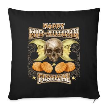 Chinese Moon Festival Mooncakes with Skull - Sofa pillowcase 17,3'' x 17,3'' (45 x 45 cm) - black - Front