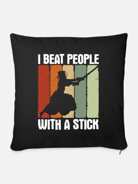 Japanischer Schwertkampf Kendo - Sofakissenbezug 45 x 45 cm - Schwarz