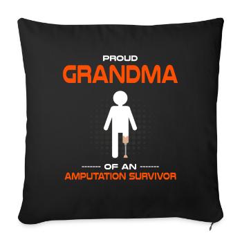Artificial limb design for leg prosthesis - Sofa pillowcase 17,3'' x 17,3'' (45 x 45 cm) - black - Front