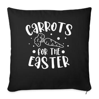 Carrots for Easter rabbit - Sofa pillowcase 17,3'' x 17,3'' (45 x 45 cm) - black - Front