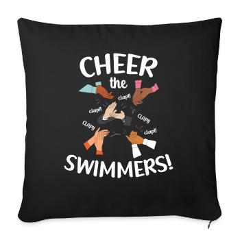 The swimmers cheer hands clap pool sports - Sofa pillowcase 17,3'' x 17,3'' (45 x 45 cm) - black - Front