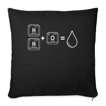 Water Chemical formula Swimming Sports Chemistry - Sofa pillowcase 17,3'' x 17,3'' (45 x 45 cm) - black - Front