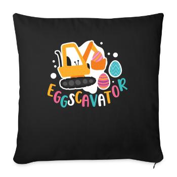 Eggscavator Konstruktionsbagger Ostereierjäger - Sofakissenbezug 45 x 45 cm - Schwarz - Vorne