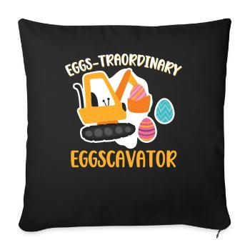 Eggs-traordinary Eggscavator Baubagger Bagger - Sofakissenbezug 45 x 45 cm - Schwarz - Vorne