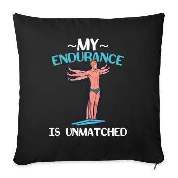 My endurance is second to none Pool diving - Sofa pillowcase 17,3'' x 17,3'' (45 x 45 cm) - black - Front