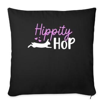 Hippity Hop Rabbit Christian Holiday - Sofa pillowcase 17,3'' x 17,3'' (45 x 45 cm) - black - Front