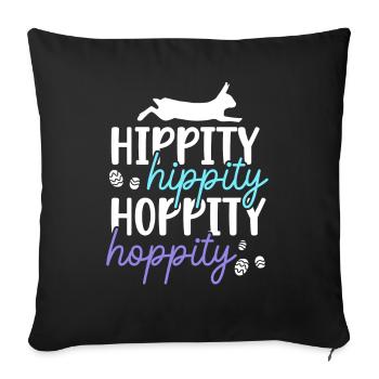 Hippity Hoppity Rabbit Christlicher Feiertag Hase - Sofakissenbezug 45 x 45 cm - Schwarz - Vorne
