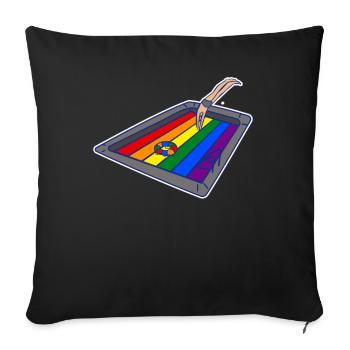 Lgbtq Rainbow Pride Swimming Pool Water Sports - Sofa pillowcase 17,3'' x 17,3'' (45 x 45 cm) - black - Front