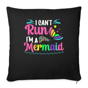 Je ne peux pas marcher, je suis une sirène - Housse de coussin décorative 45 x 45 cm - noir - Devant