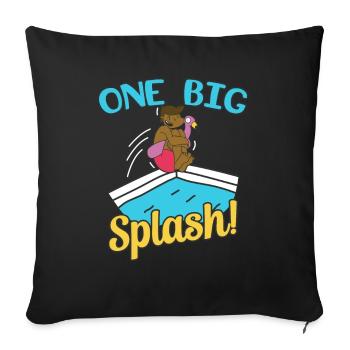 One Big Splash Pool Diving Swimming Sports - Sofa pillowcase 17,3'' x 17,3'' (45 x 45 cm) - black - Front