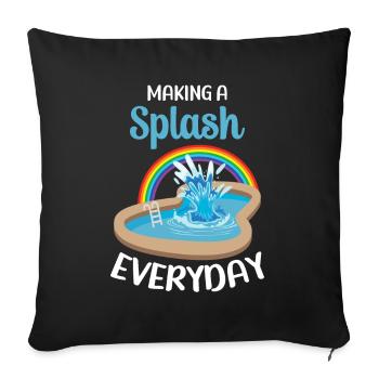 Splashing in everyday life Pool Diving Swimming Sports - Sofa pillowcase 17,3'' x 17,3'' (45 x 45 cm) - black - Front