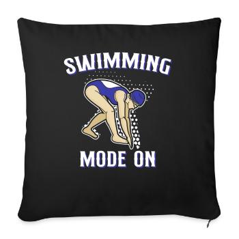 Swimming Mode on Sport Swimming Gear - Sofa pillowcase 17,3'' x 17,3'' (45 x 45 cm) - black - Front