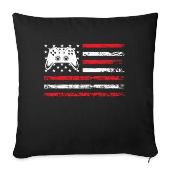 American Sports Flag Online Video Game Esports - Sofa pillowcase 17,3'' x 17,3'' (45 x 45 cm) - black - Front