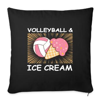 Volleyball & Ice Cream Lover Teenage Girls Player - Housse de coussin décorative 45 x 45 cm - noir - Devant