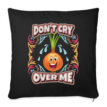 Oignon, Bande dessinée, Dessin animé sur l’oignon, Drôle de dicton - Housse de coussin décorative 45 x 45 cm - noir - Devant