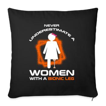Leg prosthesis design and leg prostheses - Sofa pillowcase 17,3'' x 17,3'' (45 x 45 cm) - black - Front