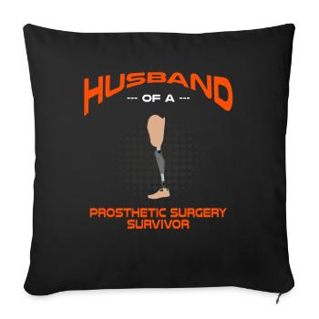 Conception de jambe bionique pour prothèses de jambe - Housse de coussin décorative 45 x 45 cm - noir - Devant
