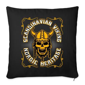 Viking Warriors Scandinavia Viking Skull - Sofa pillowcase 17,3'' x 17,3'' (45 x 45 cm) - black - Front