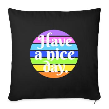 Bonne journée - Housse de coussin décorative 45 x 45 cm - noir - Devant