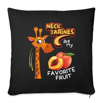 girafe drôle de dicton, girafe de dessin animé, jeu de mots, - Housse de coussin décorative 45 x 45 cm - noir - Devant