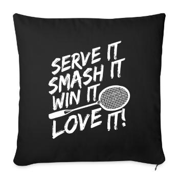 Badminton - Sofakissenbezug 45 x 45 cm - Schwarz - Vorne