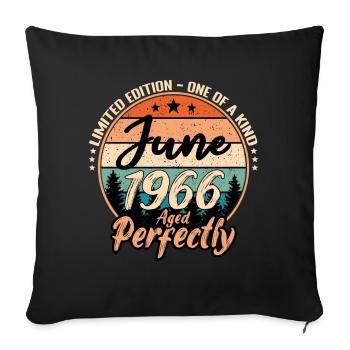 June 1966 anniversary 1966 legends June - Sofa pillowcase 17,3'' x 17,3'' (45 x 45 cm) - black - Front