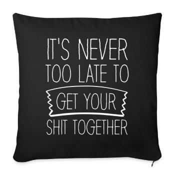 Positive Inspiration Men Women Funny Motivation - Sofa pillowcase 17,3'' x 17,3'' (45 x 45 cm) - black - Front