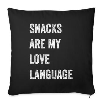 Snacks Are My Love Language - Sofa pillowcase 17,3'' x 17,3'' (45 x 45 cm) - black - Front