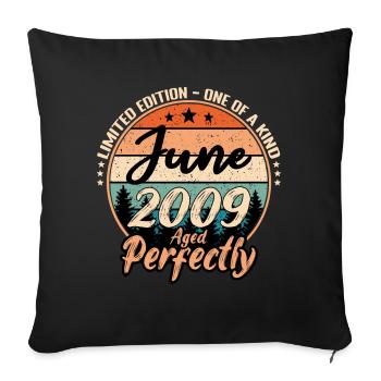 Juin 2009 anniversaire 2009 légendes Juin - Housse de coussin décorative 45 x 45 cm - noir - Devant