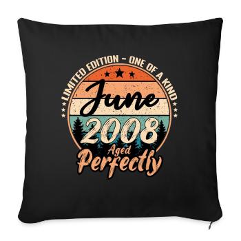 Juin 2008 anniversaire 2008 légendes Juin - Housse de coussin décorative 45 x 45 cm - noir - Devant