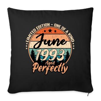Juin 1993 anniversaire 1993 légendes Juin - Housse de coussin décorative 45 x 45 cm - noir - Devant