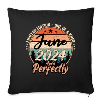 June 2024 anniversary 2024 legends June - Sofa pillowcase 17,3'' x 17,3'' (45 x 45 cm) - black - Front
