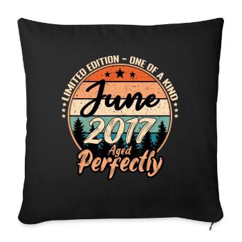Juin 2017 anniversaire 2017 légendes Juin - Housse de coussin décorative 45 x 45 cm - noir - Devant