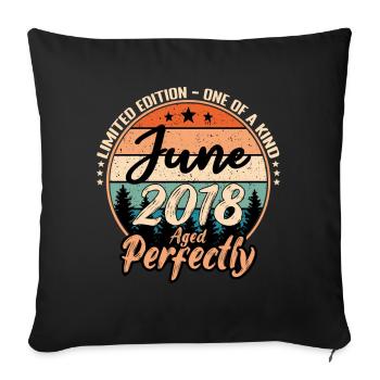 Juin 2018 anniversaire 2018 légendes Juin - Housse de coussin décorative 45 x 45 cm - noir - Devant