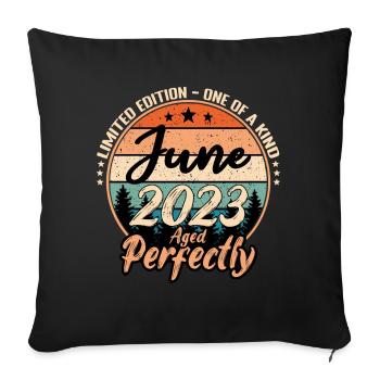 June 2023 anniversary 2023 legends June - Sofa pillowcase 17,3'' x 17,3'' (45 x 45 cm) - black - Front