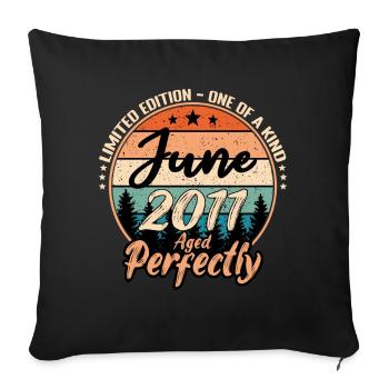 Juin 2011 anniversaire 2011 légendes Juin - Housse de coussin décorative 45 x 45 cm - noir - Devant