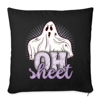 Funny Boo Ghost, Bed Sheet, Oh-Sheet, Pun - Sofa pillowcase 17,3'' x 17,3'' (45 x 45 cm) - black - Front