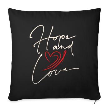 Espoir et amour Typographie d’espoir et d’amour - Housse de coussin décorative 45 x 45 cm - noir - Devant