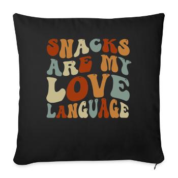 Les collations sont mon langage d’amour - Housse de coussin décorative 45 x 45 cm - noir - Devant