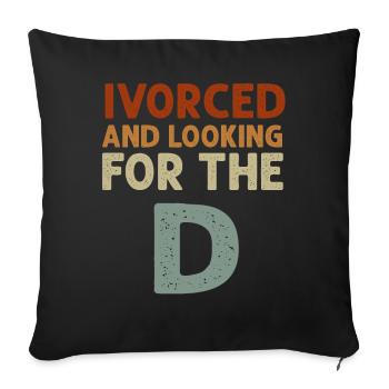 Ivorced et à la recherche du t-shirt divorcé - Housse de coussin décorative 45 x 45 cm - noir - Devant