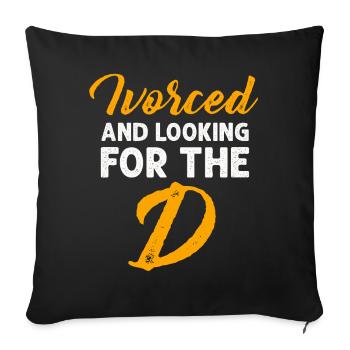 Ivorcé et à la recherche du t-shirt divorcé D - Housse de coussin décorative 45 x 45 cm - noir - Devant