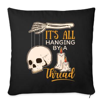 Skull Skull, Marionette, Skeleton Hand, Saying - Sofa pillowcase 17,3'' x 17,3'' (45 x 45 cm) - black - Front