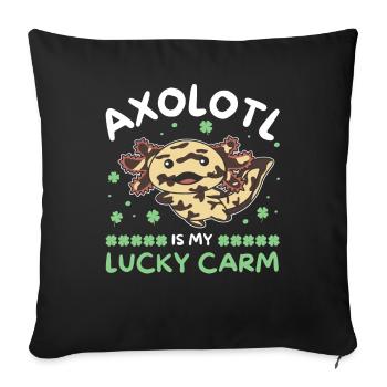 Axolotl is my lucky carm Kleeblatt St Patricks Day - Sofa pillowcase 17,3'' x 17,3'' (45 x 45 cm) - black - Front