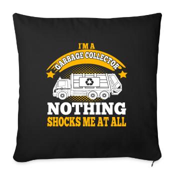 Garbage Collector Garbage Truck Lover Gift Idea - Sofa pillowcase 17,3'' x 17,3'' (45 x 45 cm) - black - Front