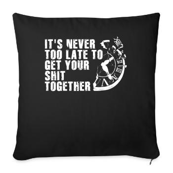 Positive Inspiration Men Women Clock Of Life - Sofa pillowcase 17,3'' x 17,3'' (45 x 45 cm) - black - Front